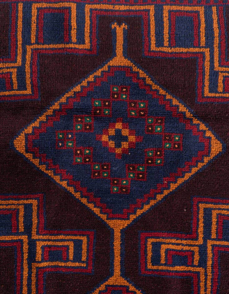 Detail image of 2' 10 x 4' 8 Hand Knotted Balouch Persian Wool Rug