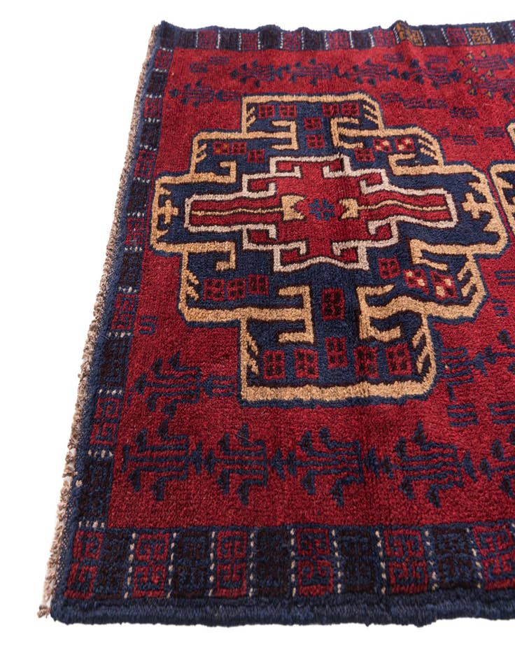 Detail image of  2' 10 x 4' 6  Hand Knotted Balouch Persian Wool Rug