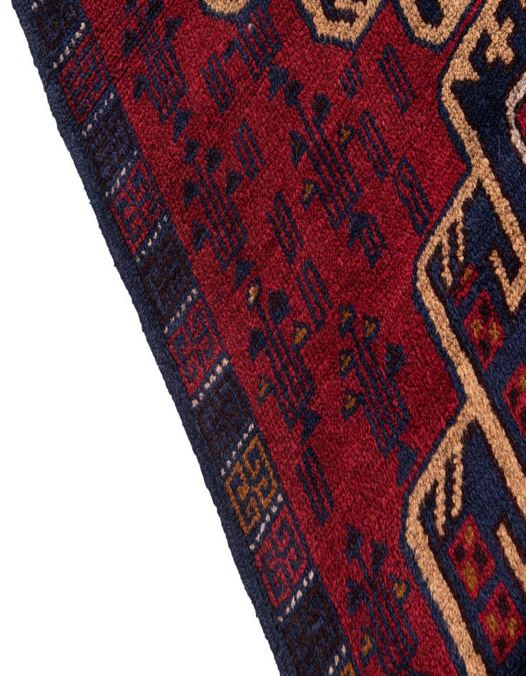 Detail image of  2' 10 x 4' 6  Hand Knotted Balouch Persian Wool Rug
