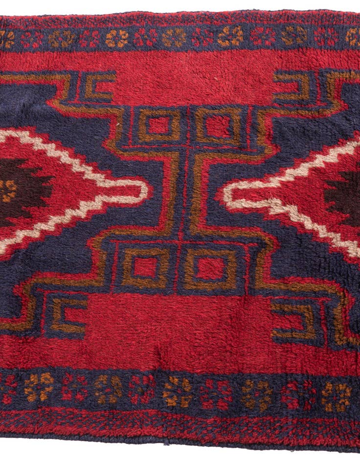 Detail image of  2' 9 x 4' 7  Hand Knotted Balouch Persian Wool Rug