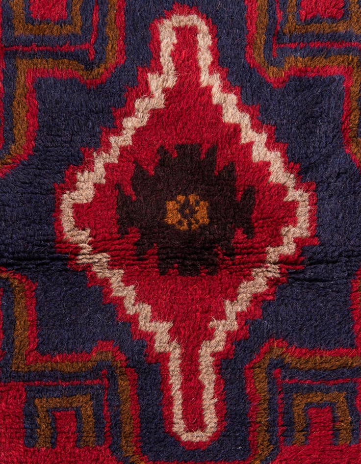 Detail image of  2' 9 x 4' 7  Hand Knotted Balouch Persian Wool Rug