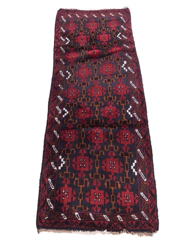 Detail image of  2' 9 x 4' 7  Hand Knotted Balouch Persian Wool Rug