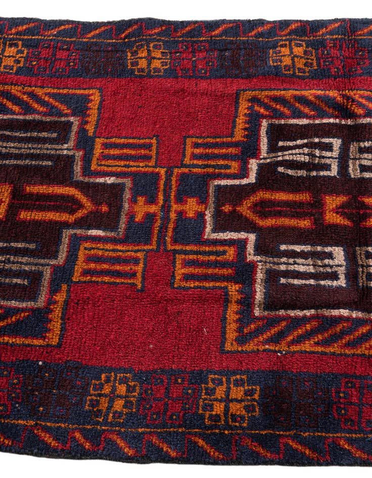 Detail image of  3' x 4' 8  Hand Knotted Balouch Persian Wool Rug