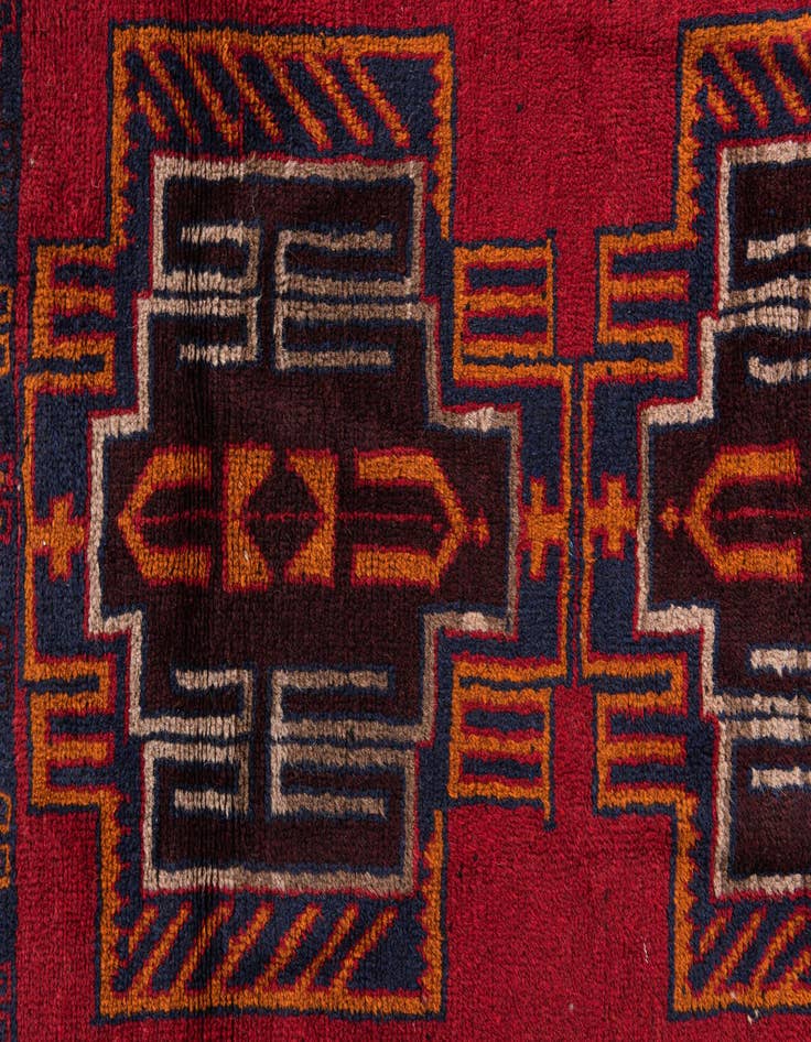 Detail image of  3' x 4' 8  Hand Knotted Balouch Persian Wool Rug