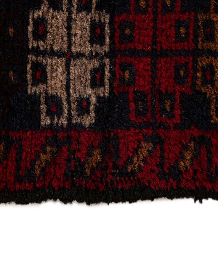 Detail image of  2' 10 x 4' 7  Hand Knotted Balouch Persian Wool Rug