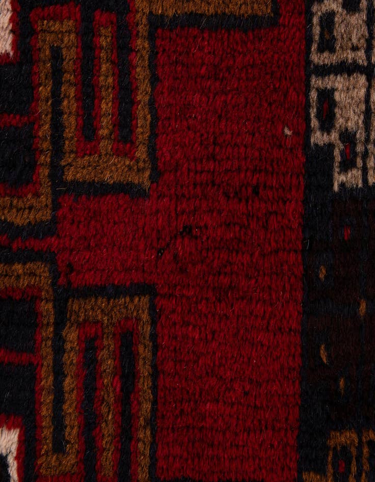 Detail image of  2' 10 x 4' 7  Hand Knotted Balouch Persian Wool Rug