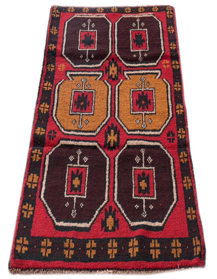 Detail image of  2' 9 x 4' 7  Hand Knotted Balouch Persian Wool Rug