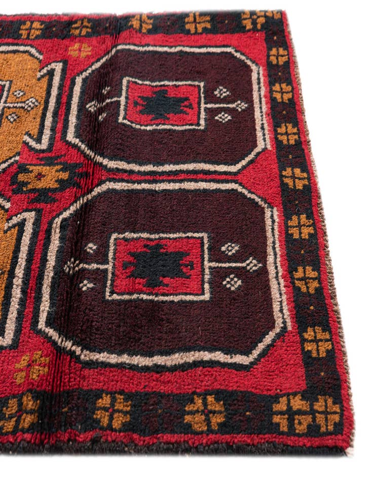 Detail image of  2' 9 x 4' 7  Hand Knotted Balouch Persian Wool Rug