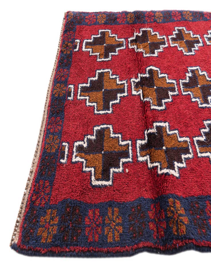 Detail image of  2' 10 x 4' 9  Hand Knotted Balouch Persian Wool Rug