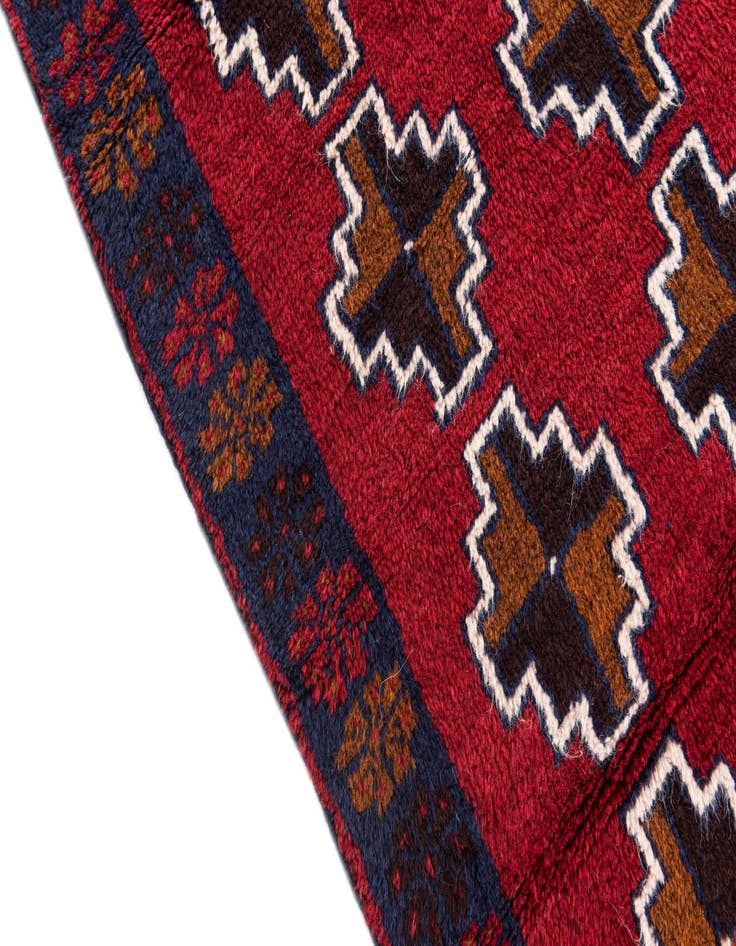 Detail image of  2' 10 x 4' 9  Hand Knotted Balouch Persian Wool Rug