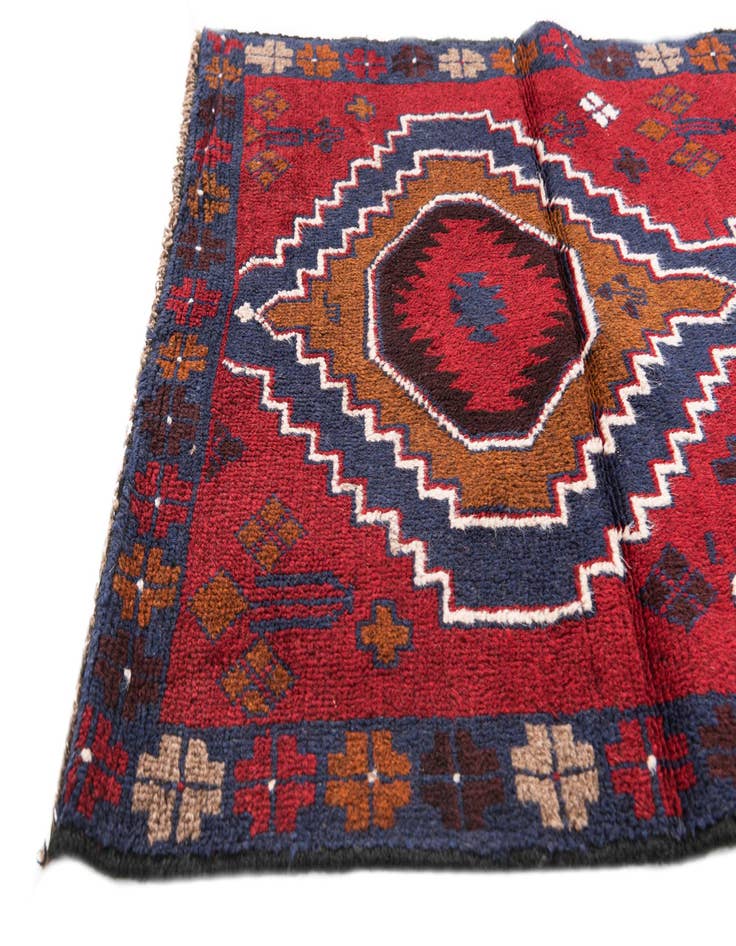 Detail image of  2' 9 x 4' 9  Hand Knotted Balouch Persian Wool Rug