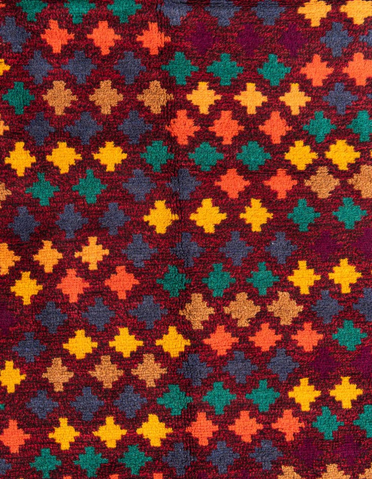 Detail image of  4' x 6' 5  Hand Knotted Balouch Wool Rug