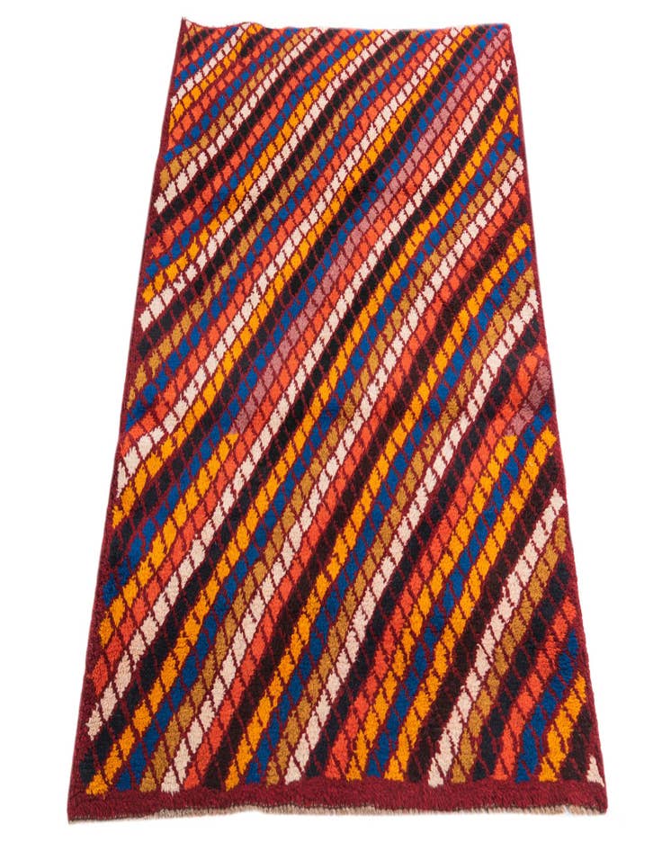 Detail image of  3' 1 x 4' 2  Hand Knotted Balouch Wool Rug