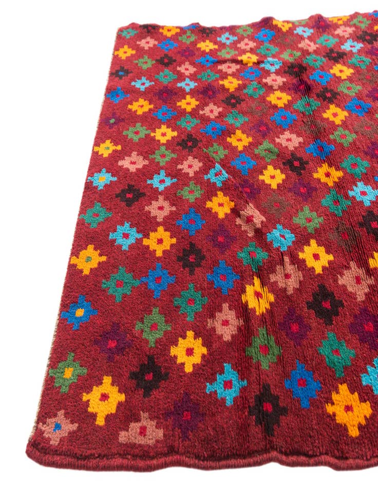 Detail image of  3' 4 x 4' 9  Hand Knotted Balouch Wool Rug