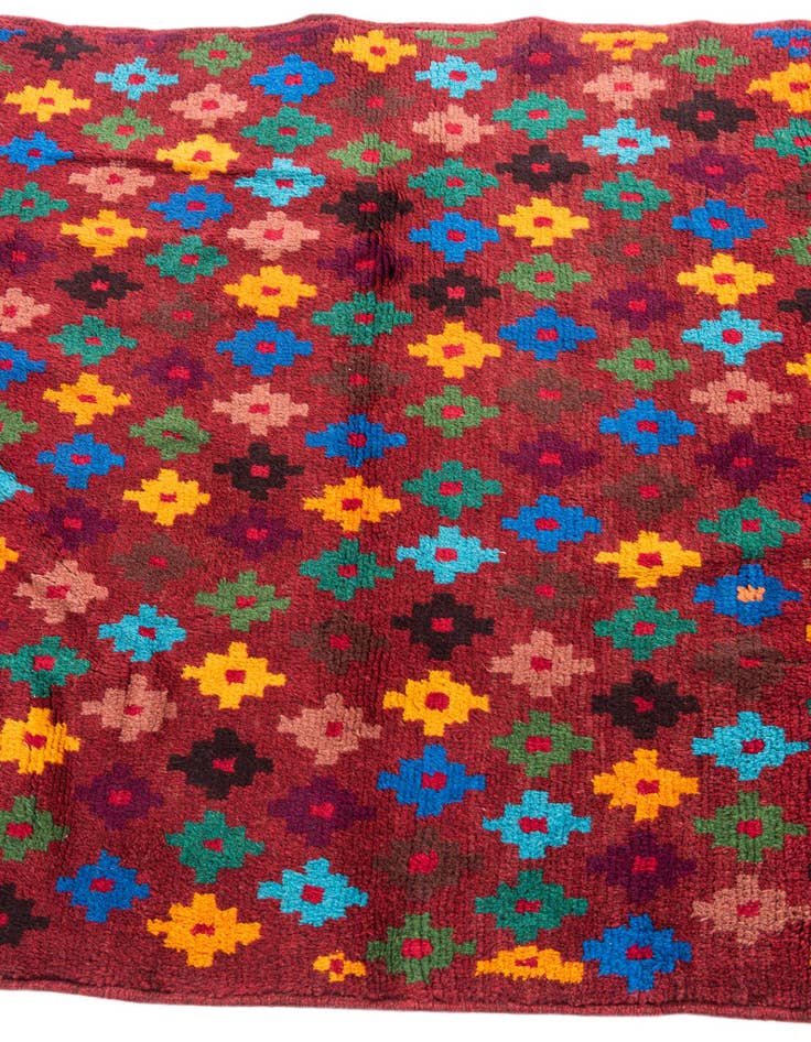 Detail image of  3' 4 x 4' 9  Hand Knotted Balouch Wool Rug