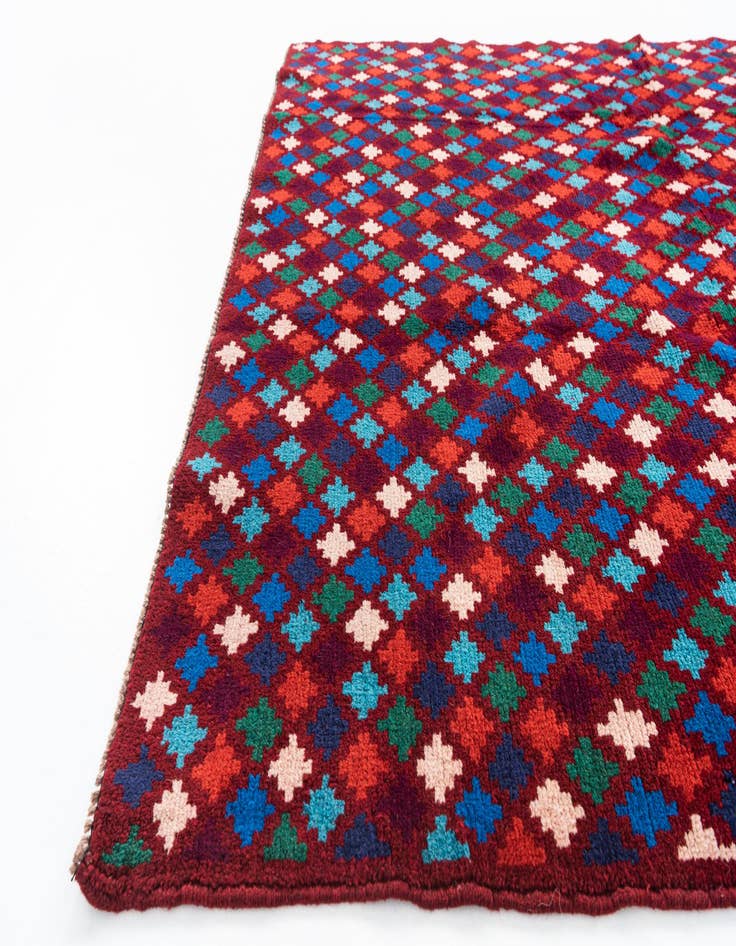 Detail image of  5' x 6' 7  Hand Knotted Balouch Wool Rug