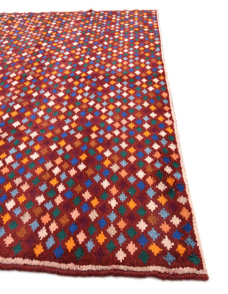 Detail image of  6' 4 x 7' 10  Hand Knotted Balouch Wool Rug