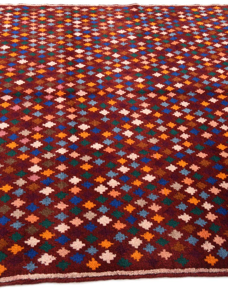 Detail image of  6' 4 x 7' 10  Hand Knotted Balouch Wool Rug