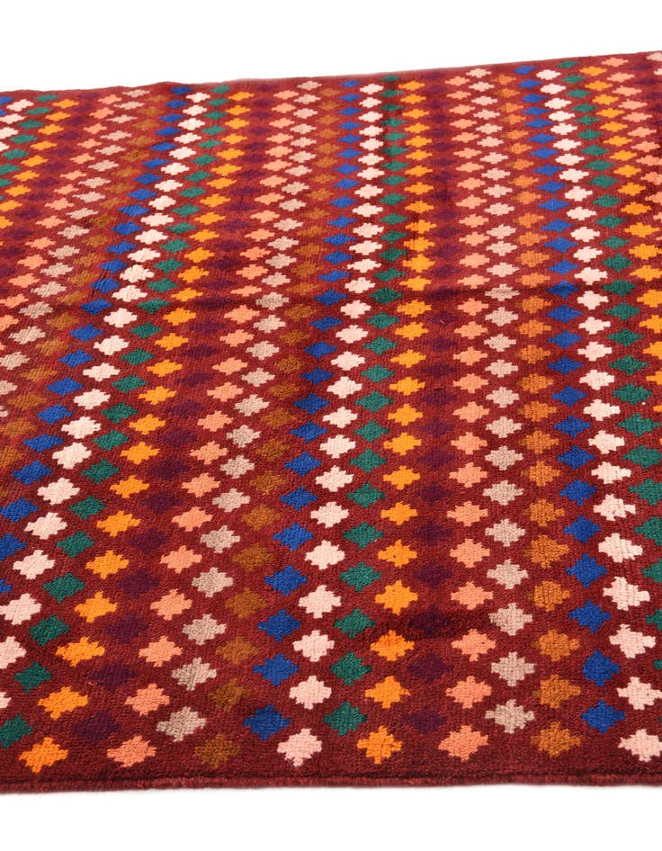 Detail image of  6' x 7' 10  Hand Knotted Balouch Wool Rug