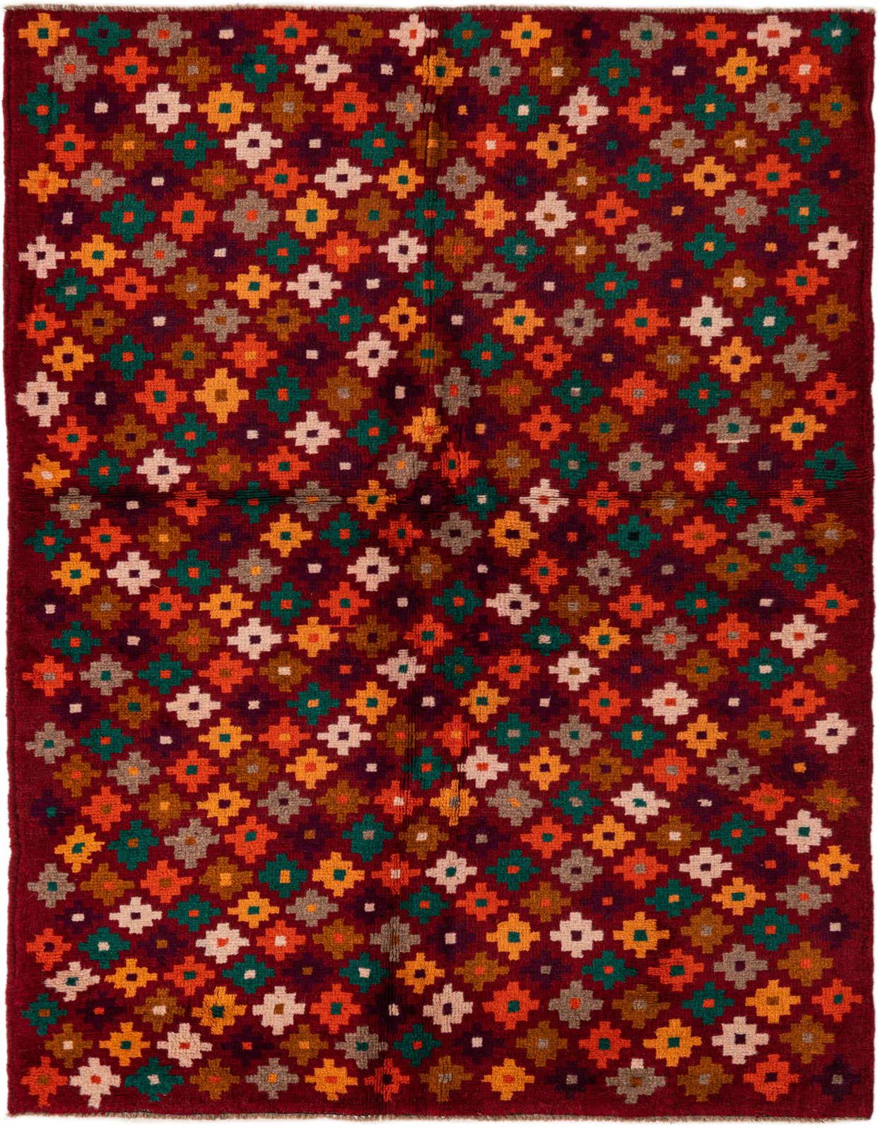 Primary image  3' 8 x 6'  Hand Knotted Balouch Wool Rug