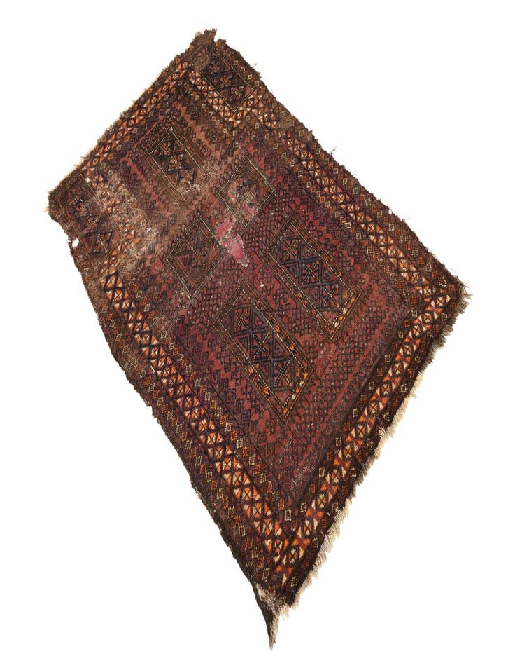 Detail image of  3' x 4' 6  Hand Knotted Balouch Persian Wool Rug