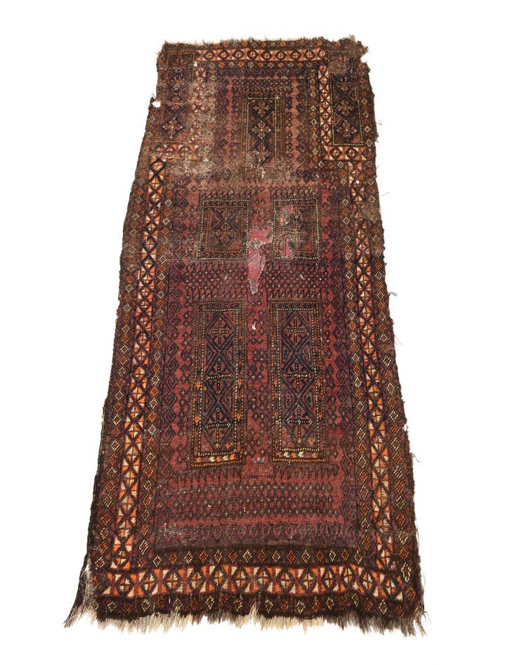 Detail image of  3' x 4' 6  Hand Knotted Balouch Persian Wool Rug