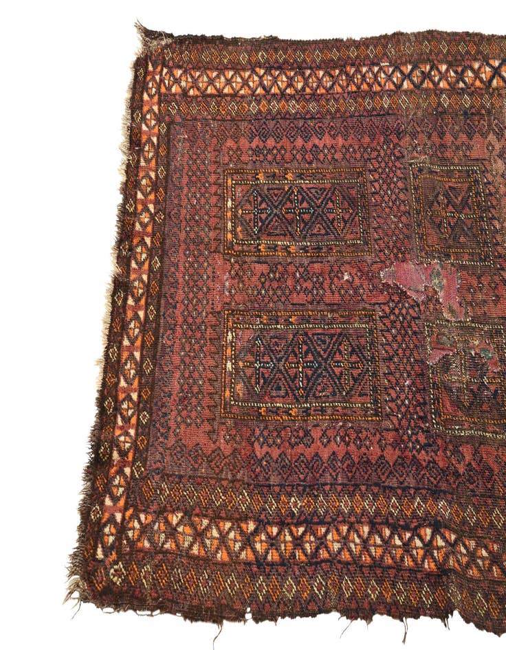 Detail image of  3' x 4' 6  Hand Knotted Balouch Persian Wool Rug