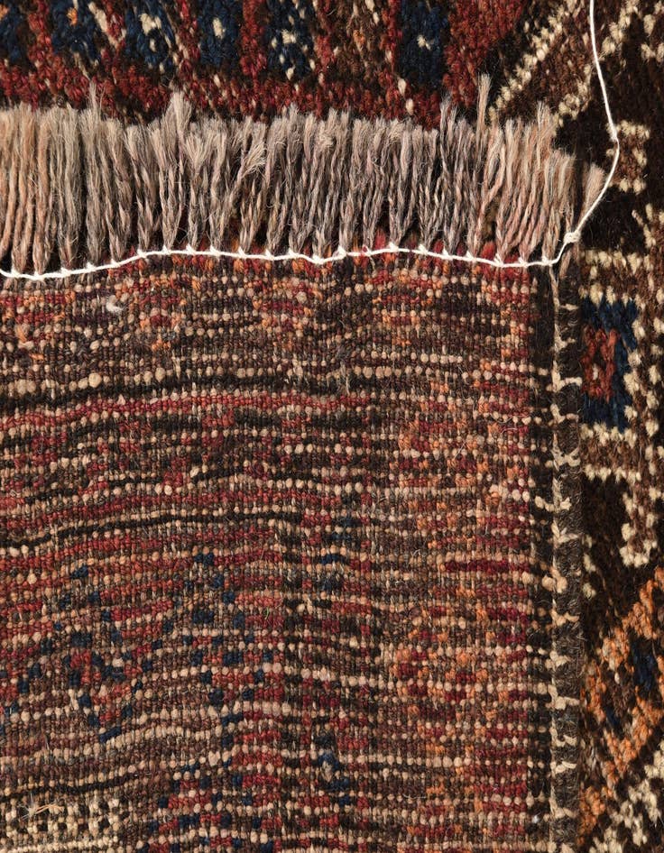 Detail image of  3' 4 x 4' 10  Hand Knotted Balouch Persian Wool Rug