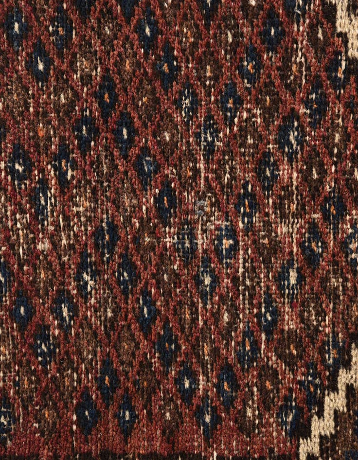 Detail image of  3' 4 x 4' 10  Hand Knotted Balouch Persian Wool Rug