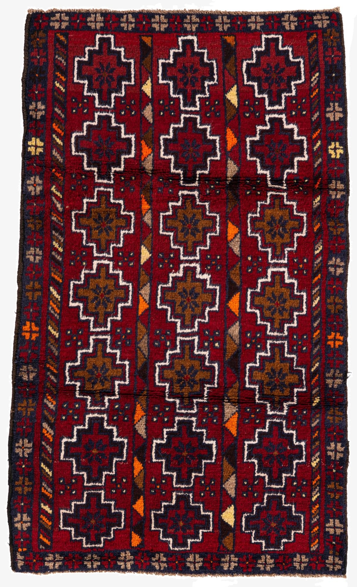  2' 10 x 4' 7  Hand Knotted Balouch Persian Wool Rug