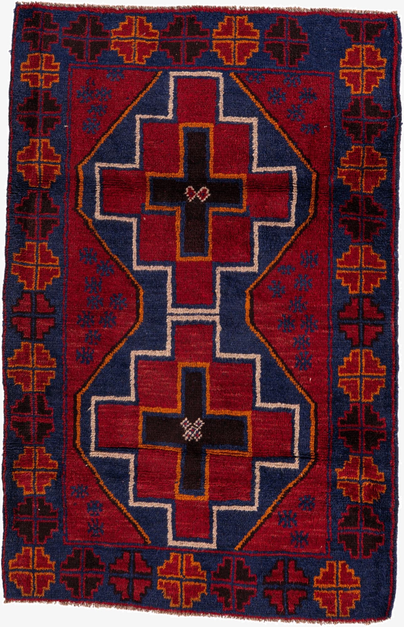  3' x 4' 8  Hand Knotted Balouch Persian Wool Rug
