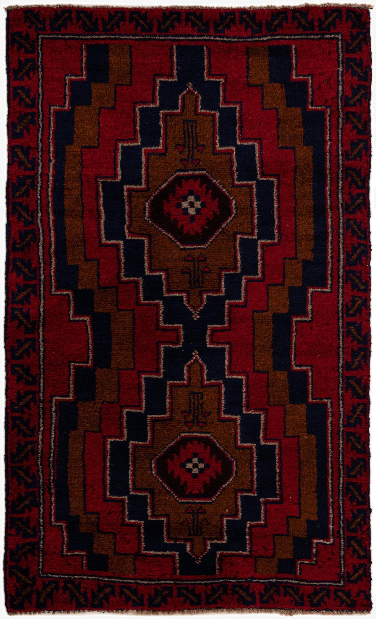  2' 9 x 4' 8  Hand Knotted Balouch Persian Wool Rug