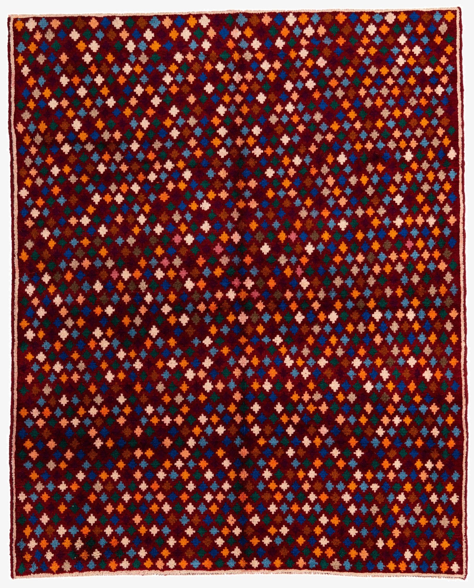  6' 4 x 7' 10  Hand Knotted Balouch Wool Rug