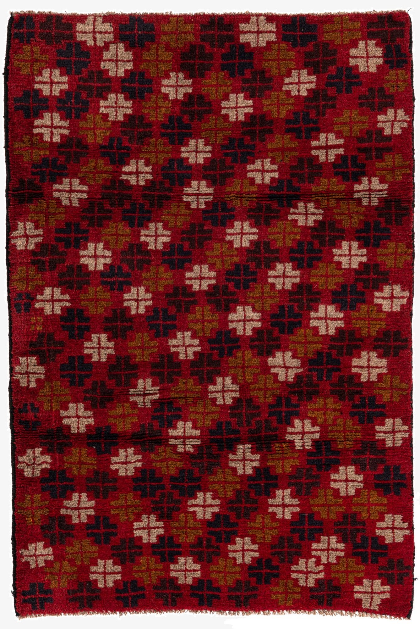  2' 11 x 4' 5  Hand Knotted Balouch Persian Wool Rug