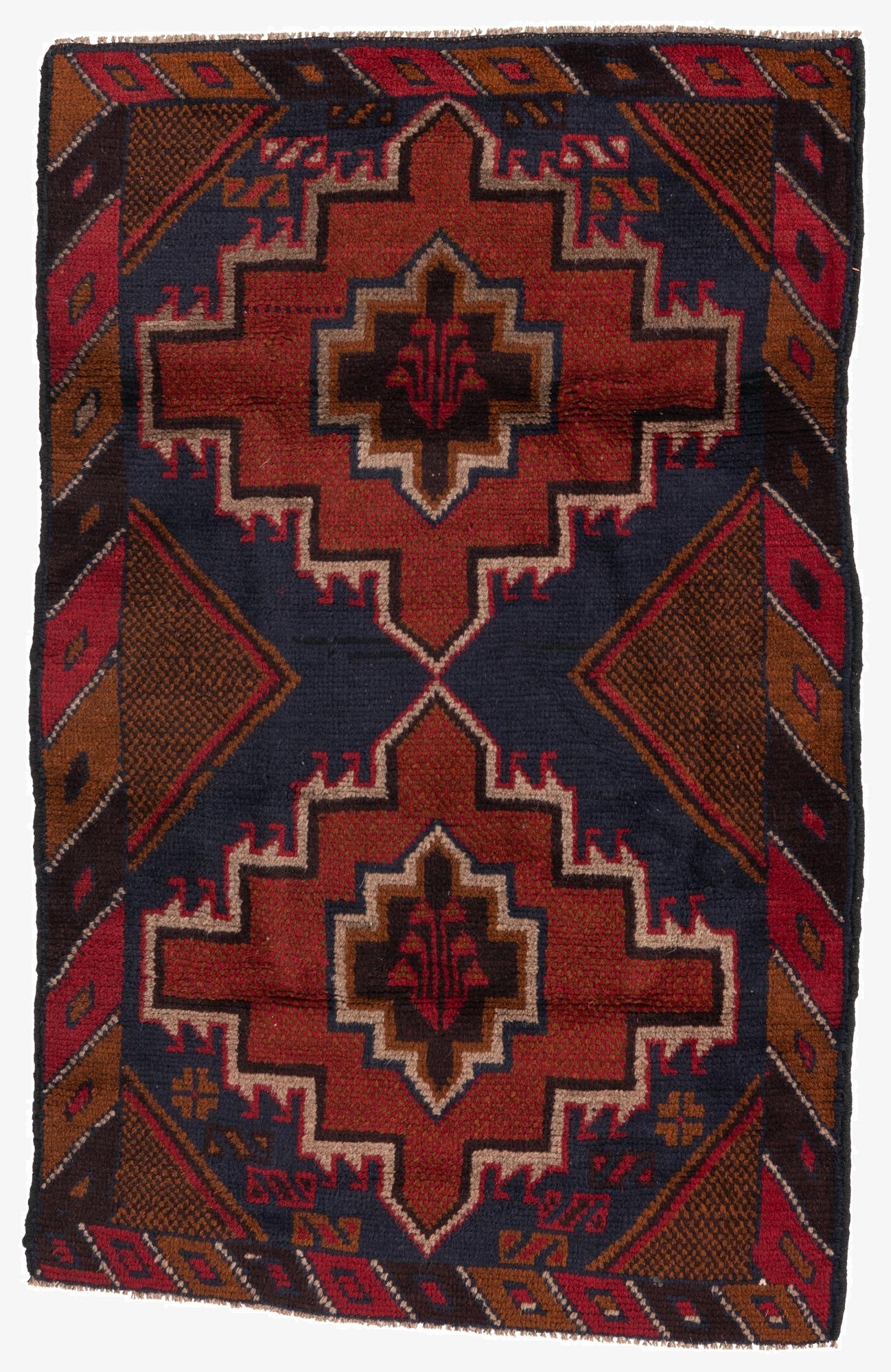  2' 10 x 4' 6  Hand Knotted Balouch Persian Wool Rug