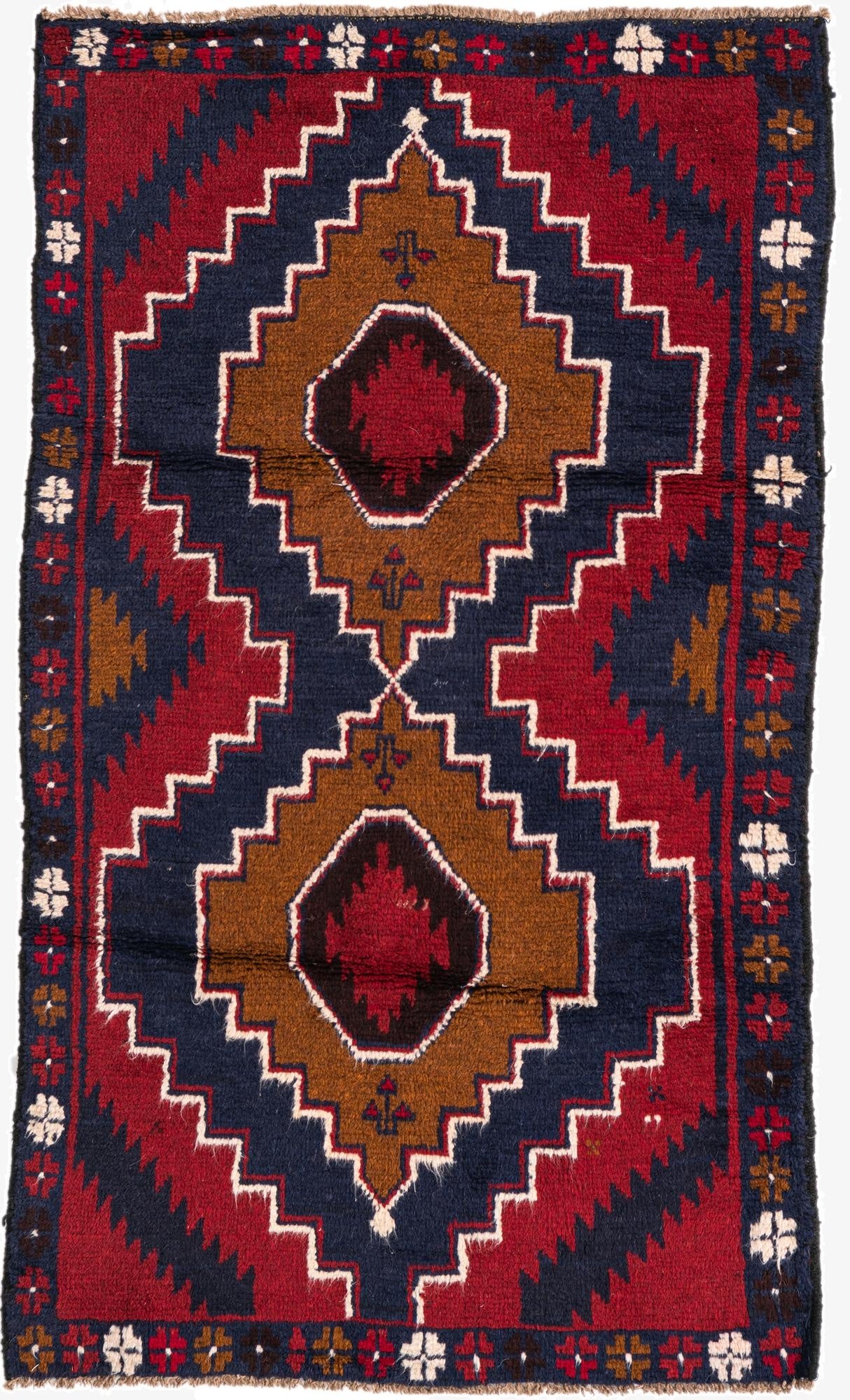  2' 10 x 4' 10  Hand Knotted Balouch Persian Wool Rug