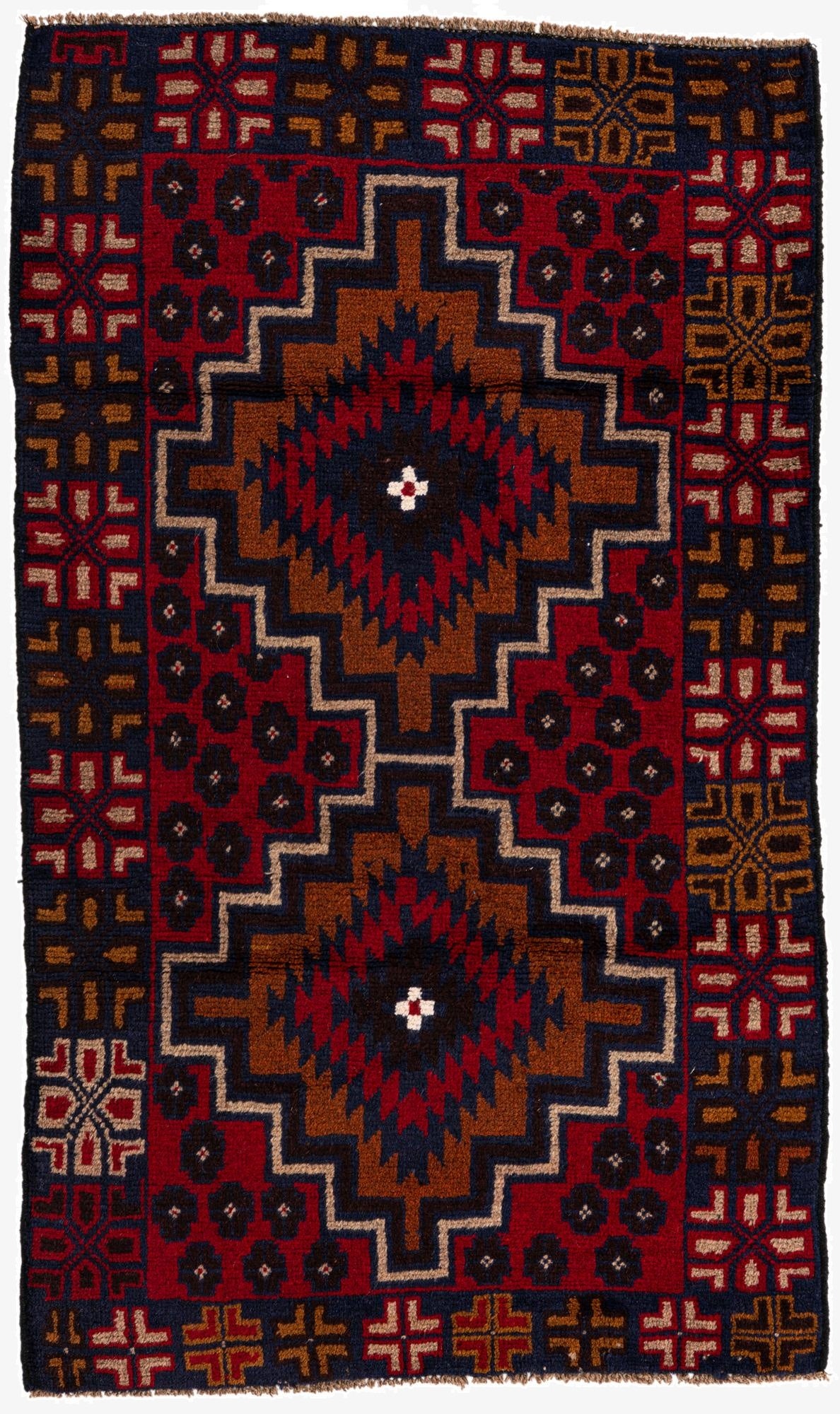  2' 10 x 4' 9  Hand Knotted Balouch Persian Wool Rug