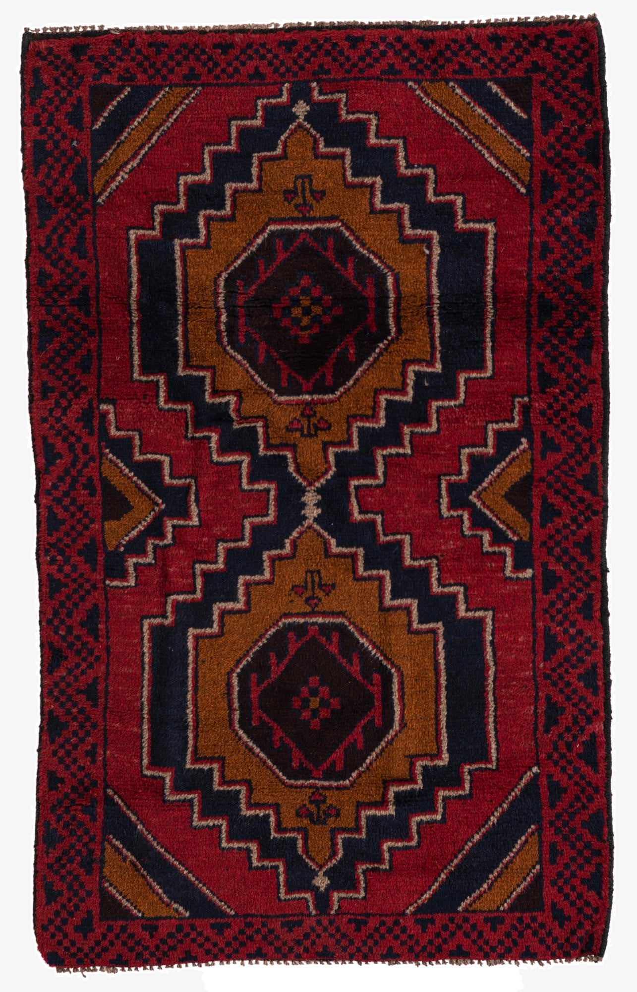  2' 10 x 4' 6  Hand Knotted Balouch Persian Wool Rug