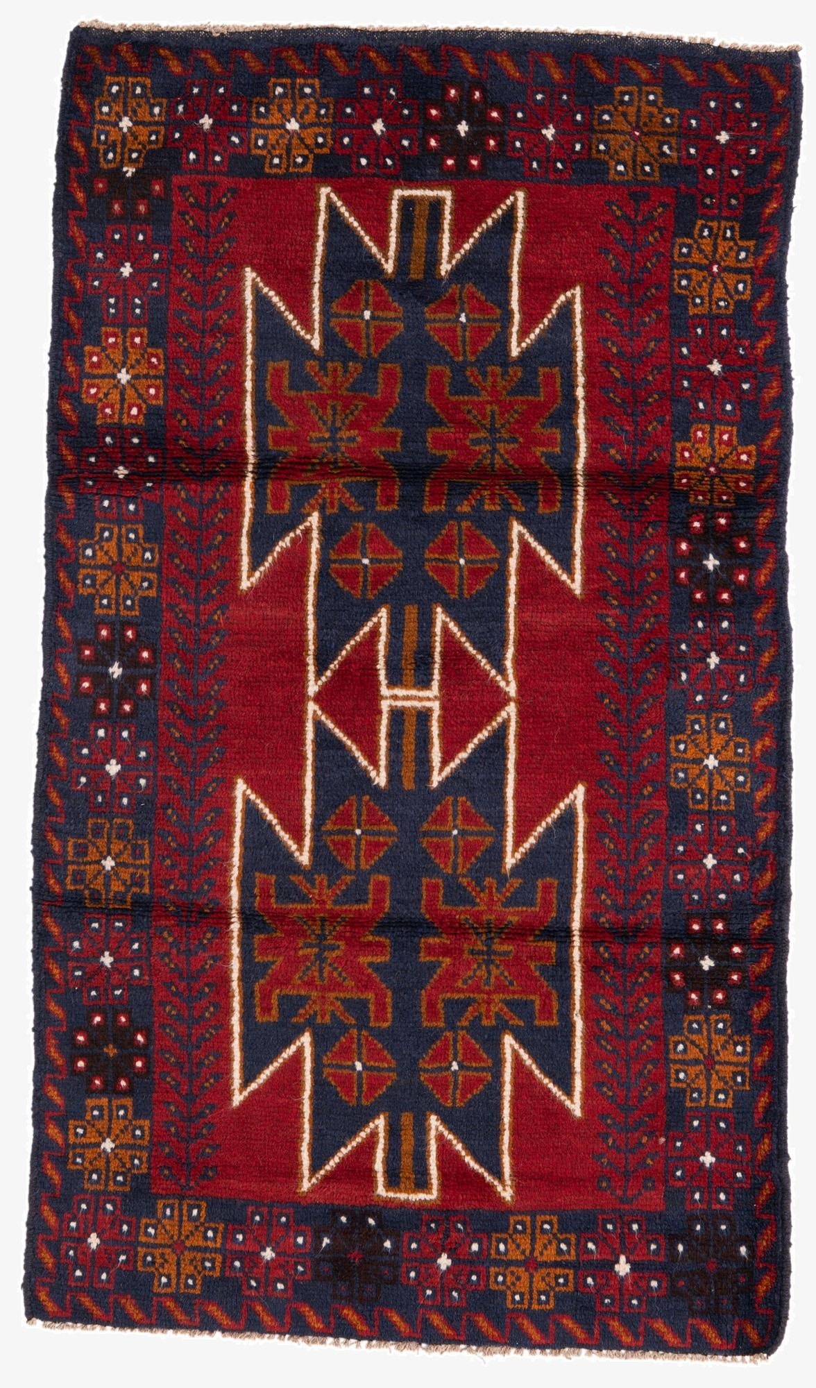  2' 10 x 4' 10  Hand Knotted Balouch Persian Wool Rug