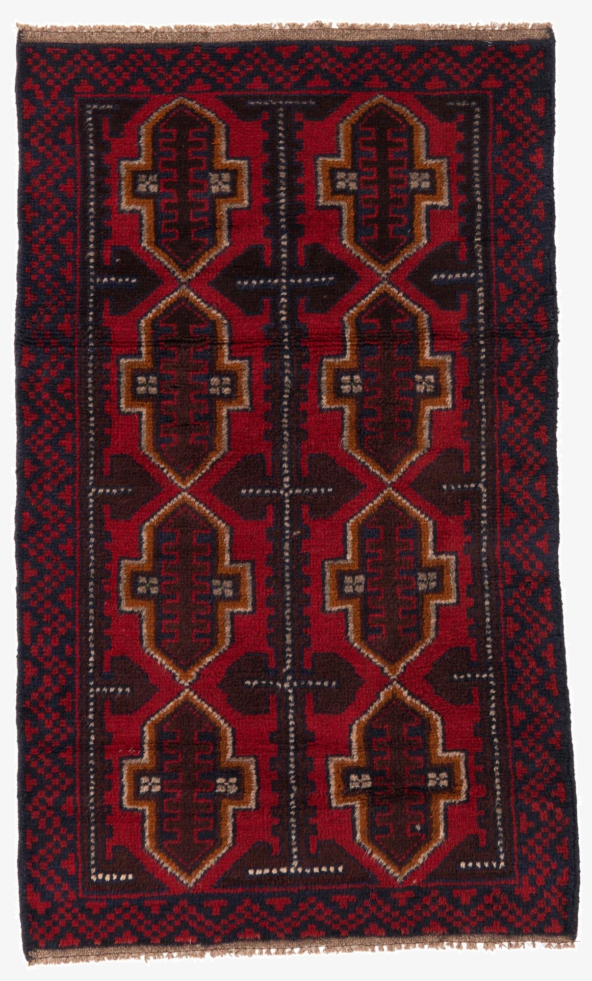  2' 9 x 4' 8  Hand Knotted Balouch Persian Wool Rug