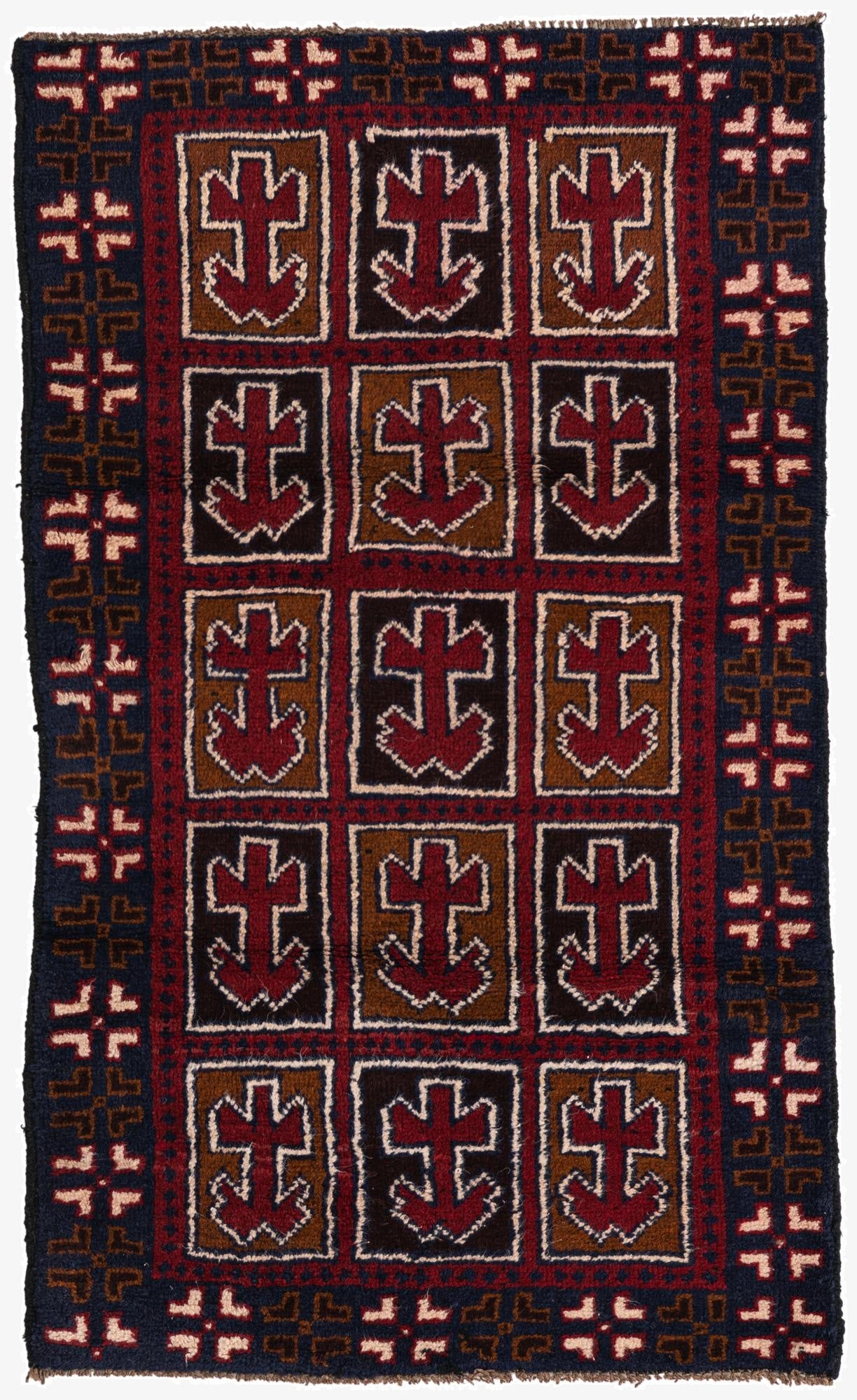  2' 10 x 4' 8  Hand Knotted Balouch Persian Wool Rug