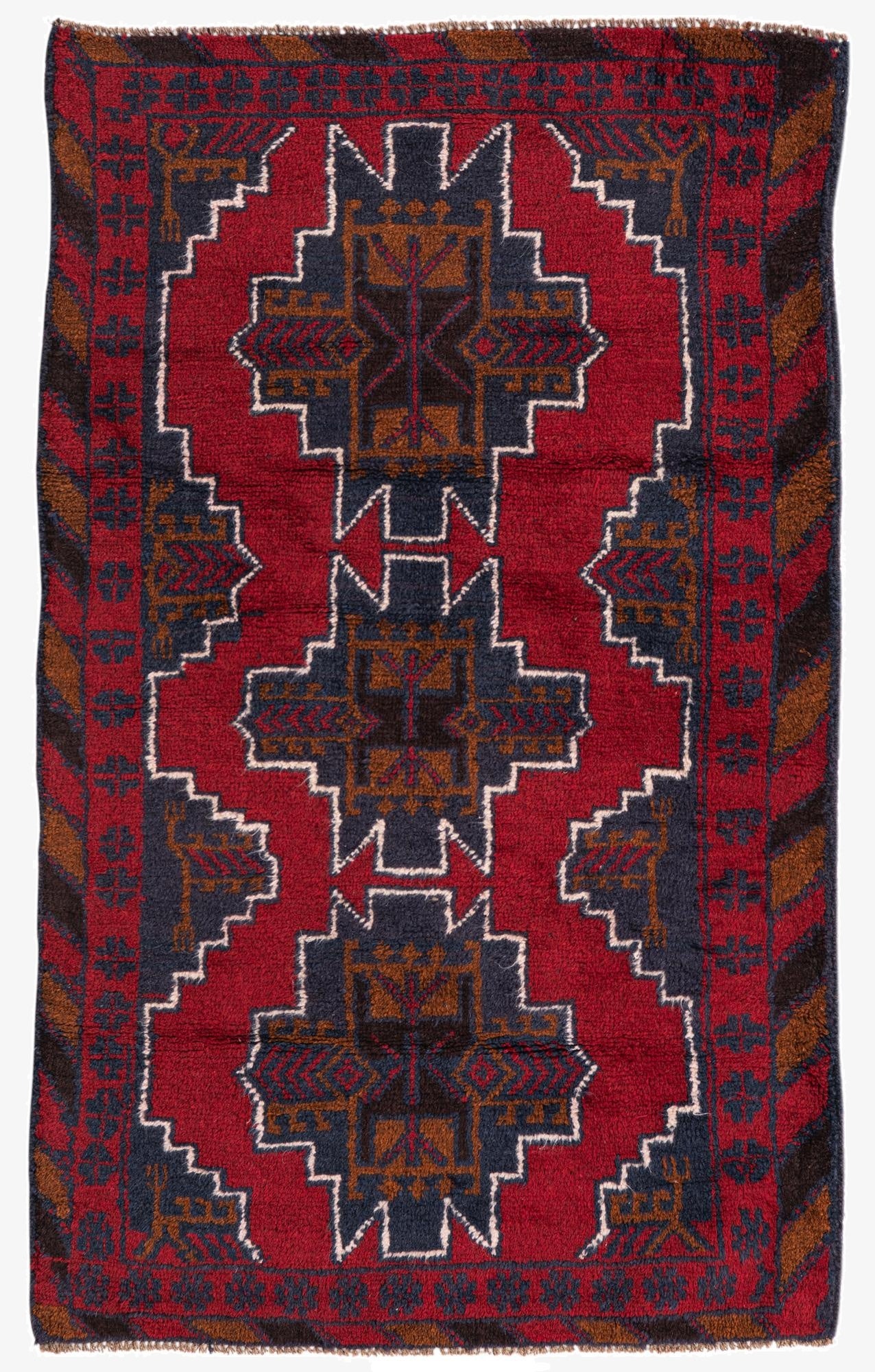  2' 10 x 4' 9  Hand Knotted Balouch Persian Wool Rug