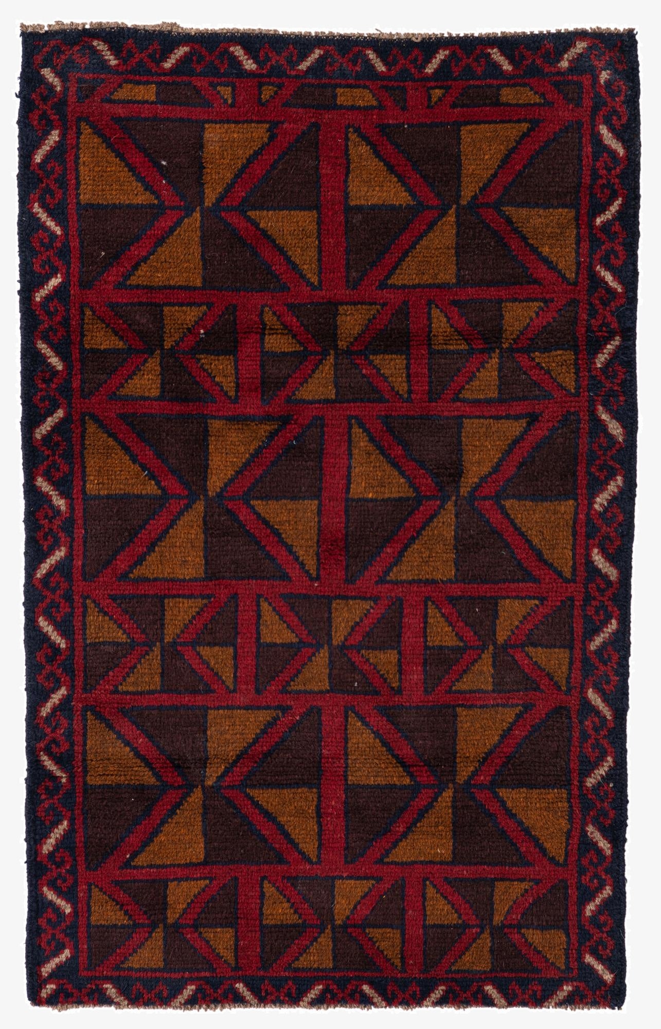  2' 10 x 4' 5  Hand Knotted Balouch Persian Wool Rug