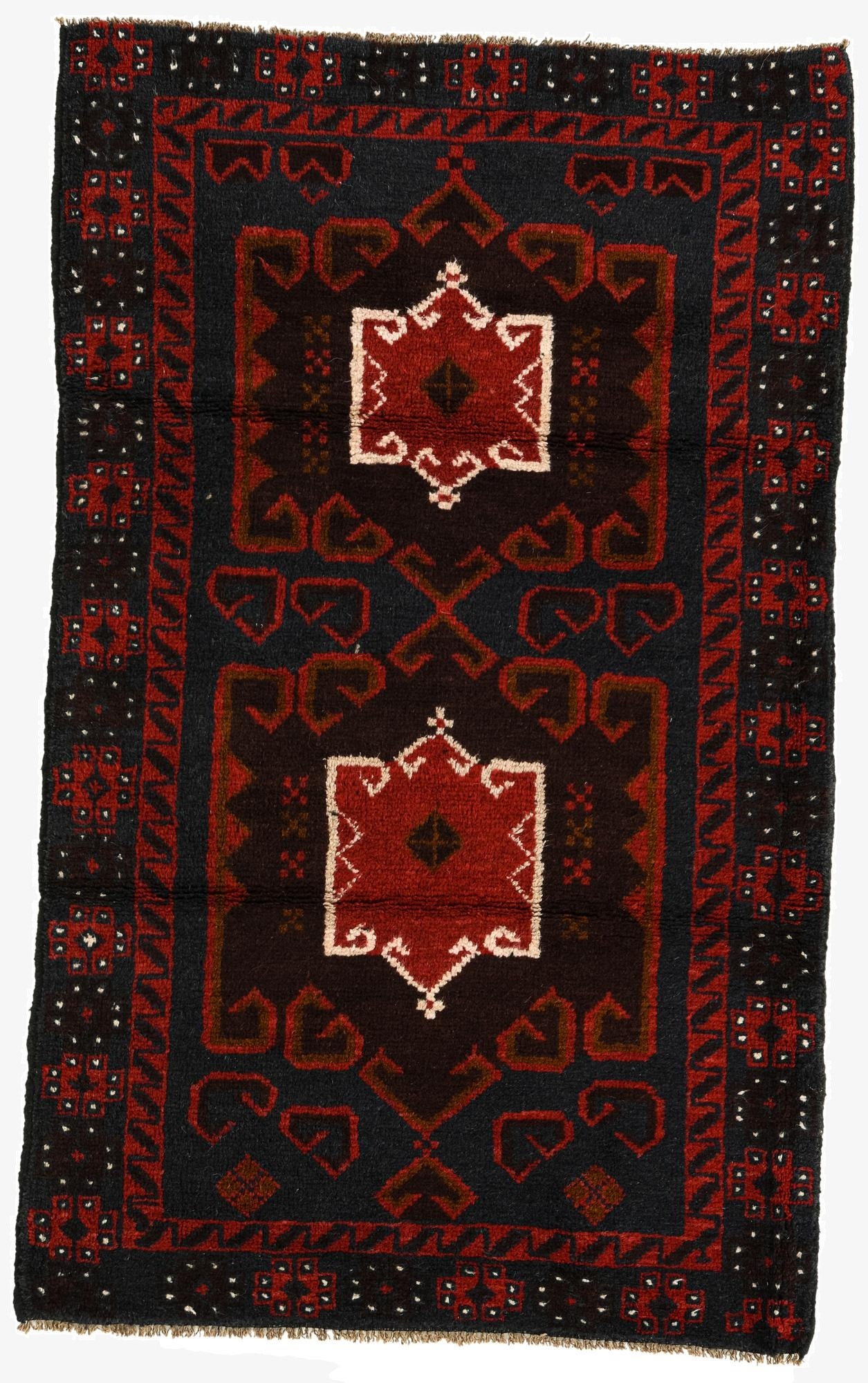  2' 10 x 4' 9  Hand Knotted Balouch Persian Wool Rug