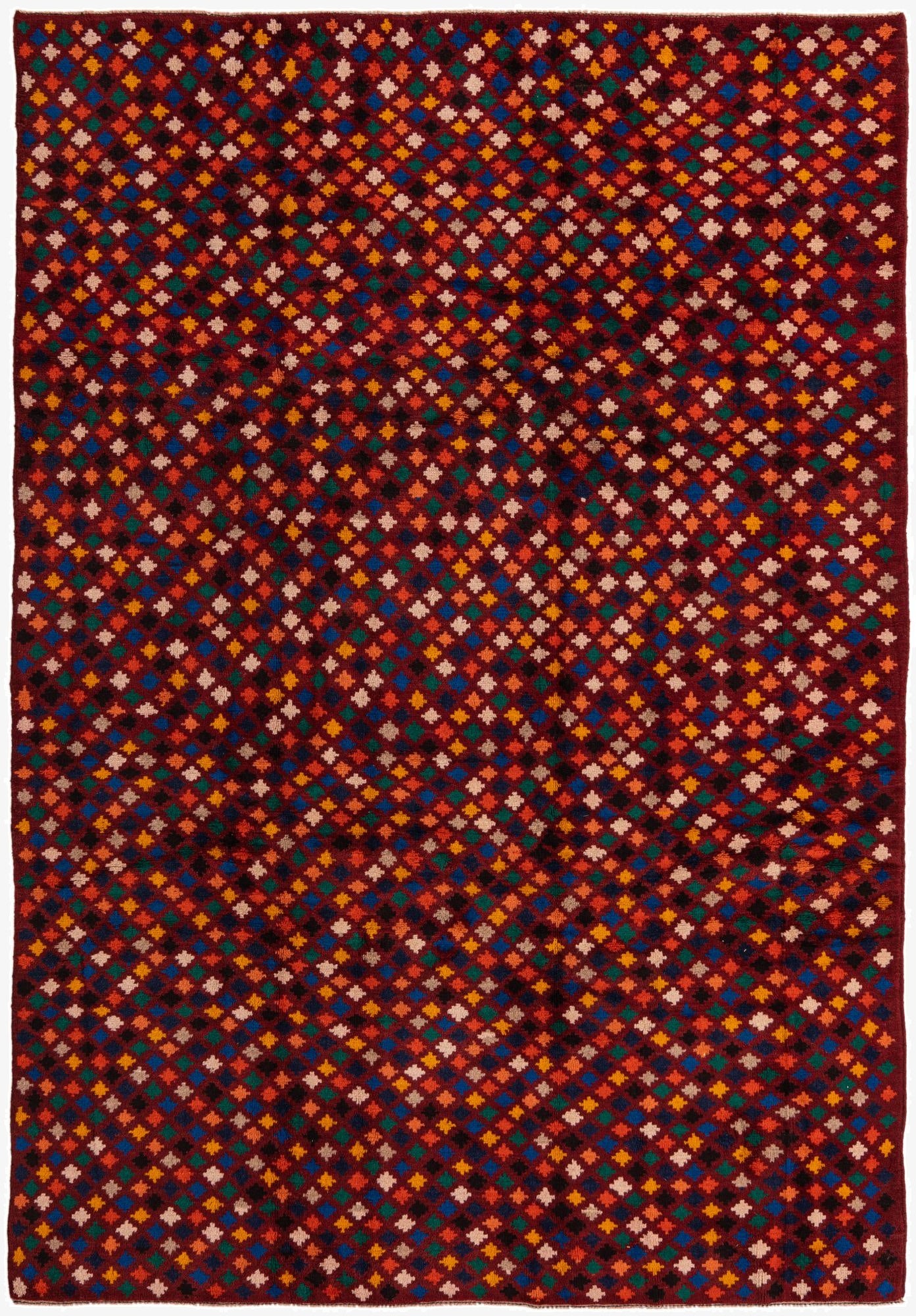  6' 9 x 9' 10  Hand Knotted Balouch Wool Rug