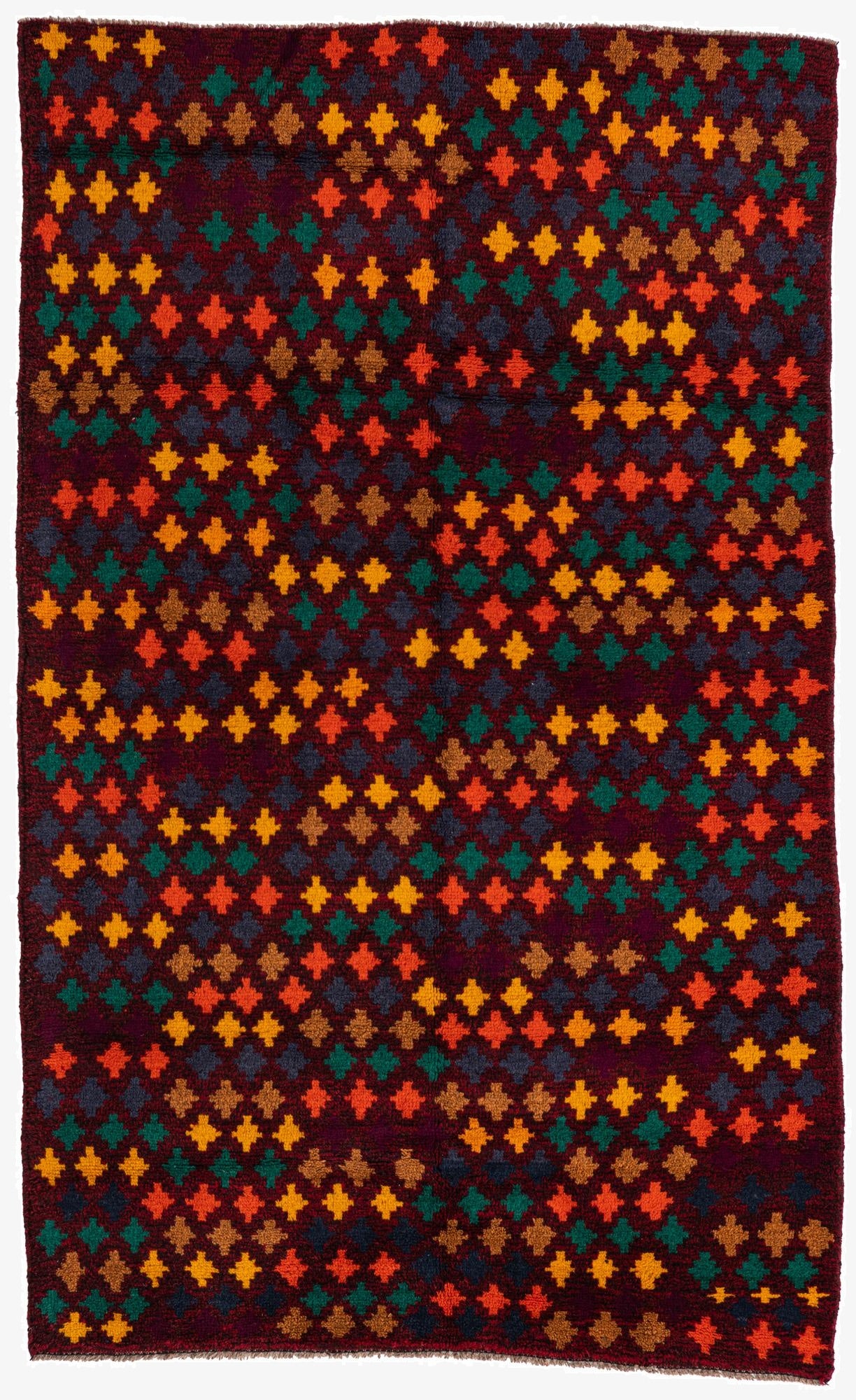  4' x 6' 5  Hand Knotted Balouch Wool Rug