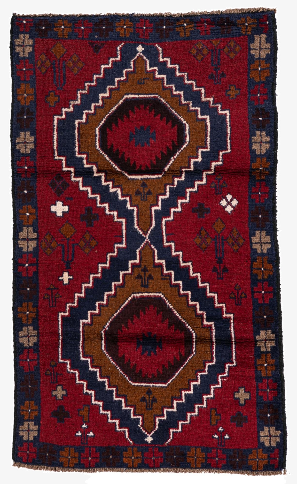  2' 9 x 4' 9  Hand Knotted Balouch Persian Wool Rug