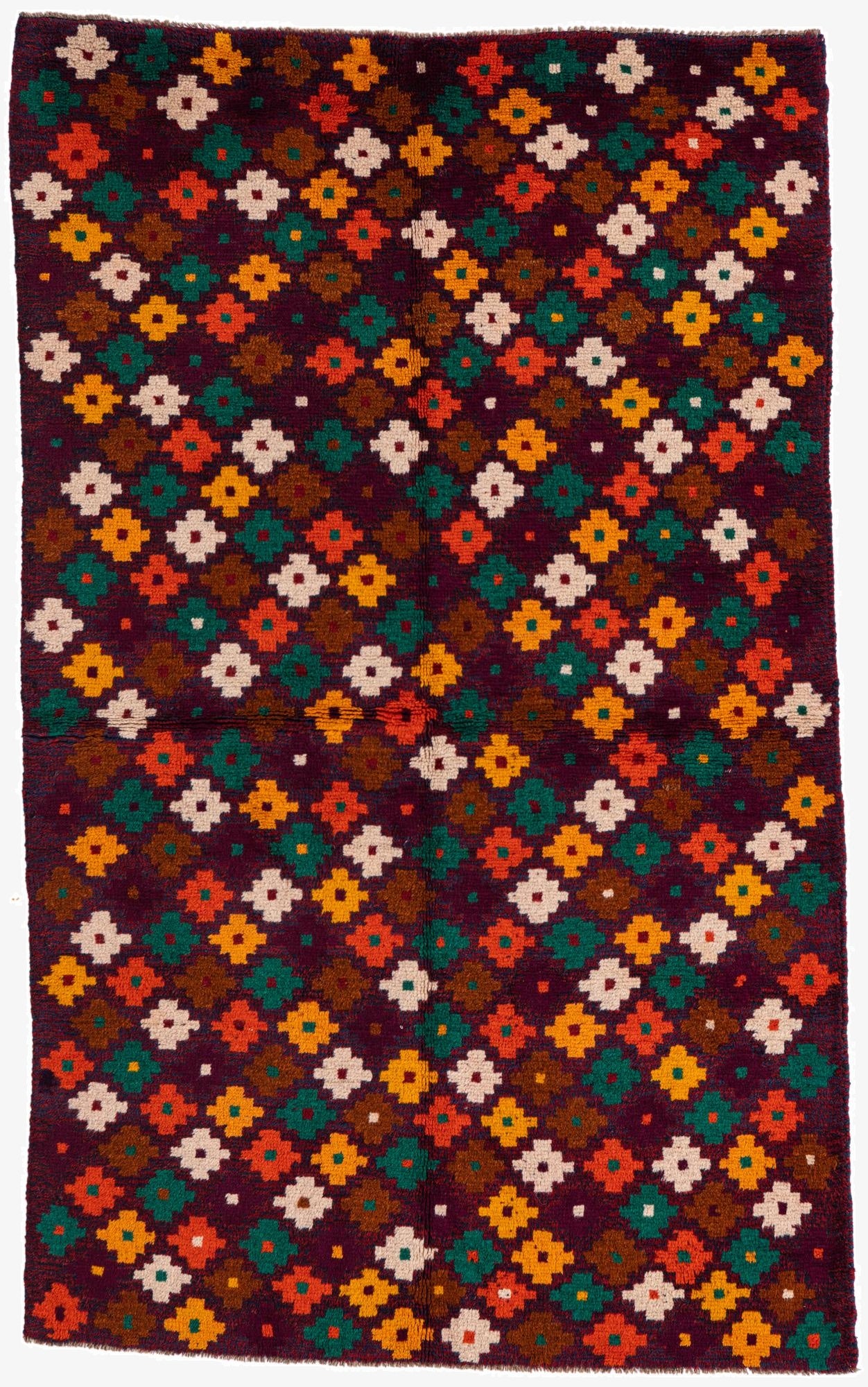  3' 10 x 6' 3  Hand Knotted Balouch Wool Rug