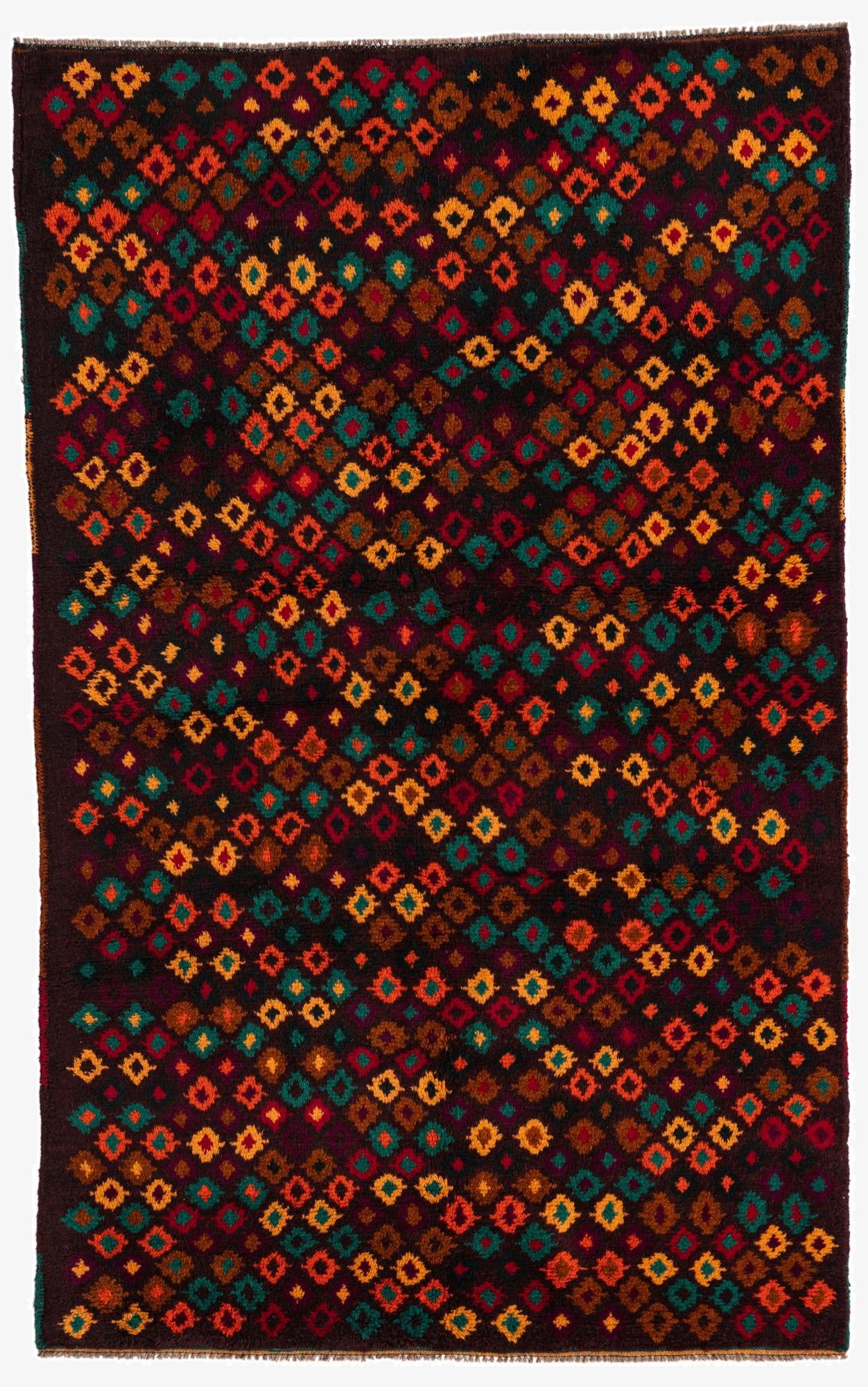  3' 9 x 6' 1  Hand Knotted Balouch Wool Rug