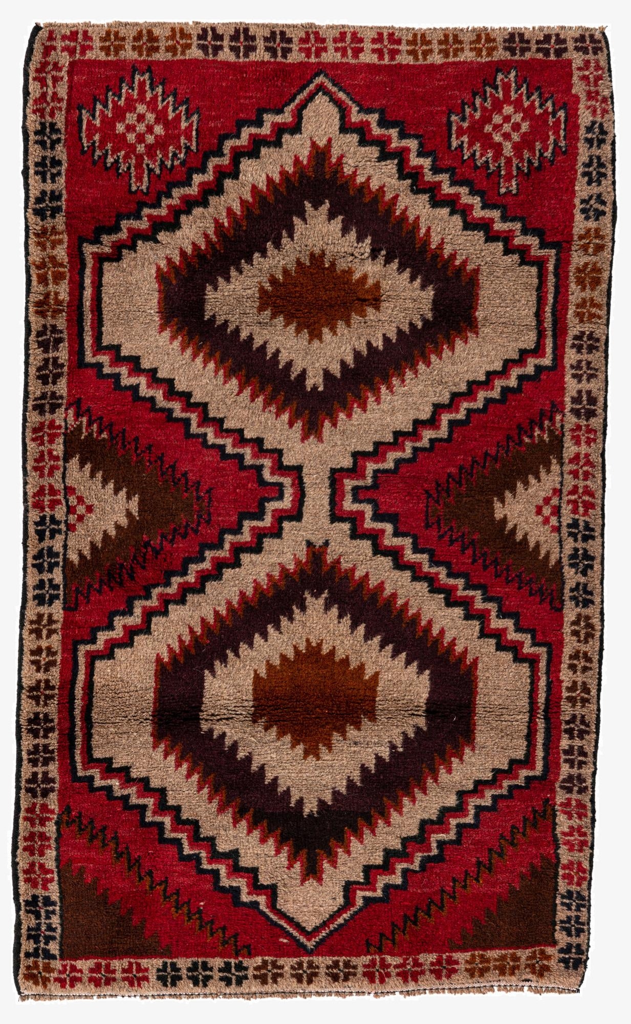  2' 10 x 4' 10  Hand Knotted Balouch Persian Wool Rug